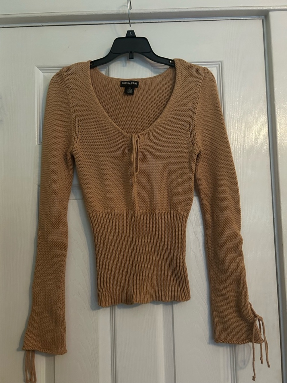 Guess Women's Tan Knit Scoop Neck Sweater